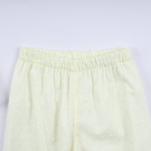 Load image into Gallery viewer, Mustard character hand smocked ruffle pants set