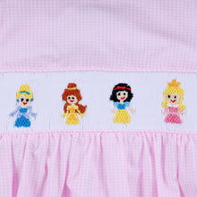 Load image into Gallery viewer, Pink princess hand smocked plaid bubble