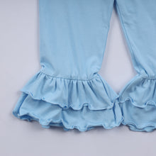 Load image into Gallery viewer, Blue nativity hand smocked ruffle pants set