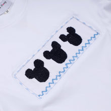 Load image into Gallery viewer, Blue character hand smocked gingham shorts set