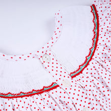 Load image into Gallery viewer, Red gingerbread hand smocked bubble