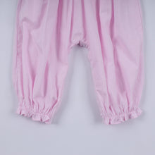 Load image into Gallery viewer, Pink christmas tree hand smocked ruffle romper