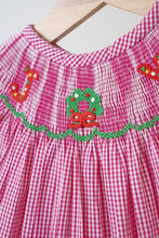 Load image into Gallery viewer, Pink joy hand smocked girl gingham romper