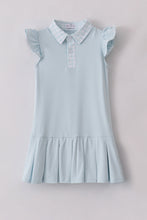 Load image into Gallery viewer, Blue active ruffle dress set