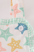 Load image into Gallery viewer, Blue seashell bow ruffle bubble