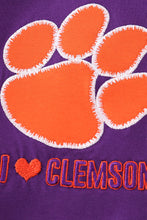 Load image into Gallery viewer, Purple I love clemson applique ruffle bubble