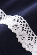 Load image into Gallery viewer, Navy he is risen embroidery girl dress