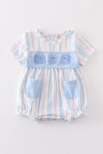 Load image into Gallery viewer, Crab french knot stripe girl bubble