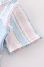 Load image into Gallery viewer, Crab french knot stripe girl bubble