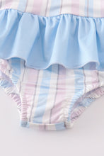 Load image into Gallery viewer, Crab french knot stripe girl swimsuit