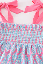 Load image into Gallery viewer, Blue ribbon lace charm smocked mom&me dress