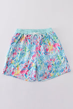Load image into Gallery viewer, Mint rainbow splash dad swim trunks