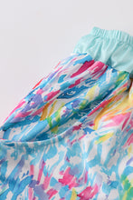 Load image into Gallery viewer, Mint rainbow splash dad swim trunks