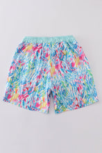 Load image into Gallery viewer, Mint rainbow splash dad swim trunks