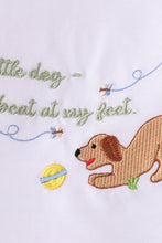 Load image into Gallery viewer, Green puppy embroidery boy set