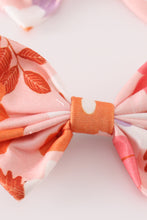 Load image into Gallery viewer, Pumpkin floral print 2pc hair bow