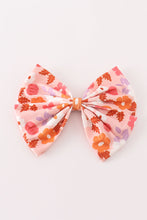 Load image into Gallery viewer, Pumpkin floral print 1pc hair bow