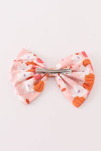 Load image into Gallery viewer, Pumpkin floral print 1pc hair bow