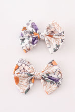 Load image into Gallery viewer, Coral floral print 2pcs piggie hair bow