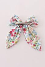Load image into Gallery viewer, Pink floral print sailor hair bow