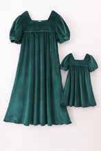 Load image into Gallery viewer, Forest velvet mom&me dress