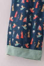 Load image into Gallery viewer, Navy nativity print mom pajamas pants