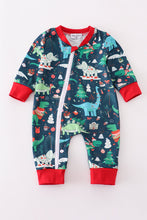 Load image into Gallery viewer, Green dinosaur print romper