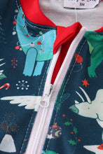 Load image into Gallery viewer, Green dinosaur print romper