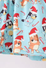 Load image into Gallery viewer, Blue christmas character print bloomer set