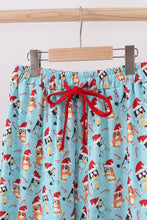 Load image into Gallery viewer, Blue christmas character print mom pajamas pants