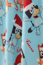 Load image into Gallery viewer, Blue christmas character print mom pajamas pants