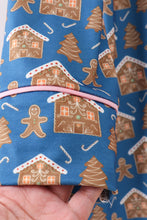 Load image into Gallery viewer, Navy gingerbread print mom gown