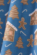 Load image into Gallery viewer, Navy gingerbread print dad pajamas pants