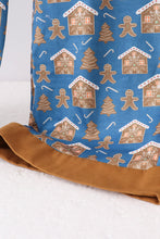 Load image into Gallery viewer, Navy gingerbread print dad pajamas pants