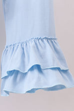 Load image into Gallery viewer, Navy nativity embroidery plaid ruffle pants set