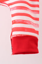 Load image into Gallery viewer, Red stripe character applique romper