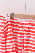 Load image into Gallery viewer, Red stripe character applique pants set