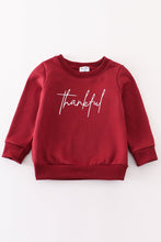 Load image into Gallery viewer, Maroon thankful fleece mom&me sweatshirt