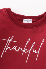 Load image into Gallery viewer, Maroon thankful fleece mom&me sweatshirt