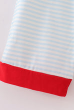 Load image into Gallery viewer, Blue stripe christmas santa claus embroidery men pajamas pants