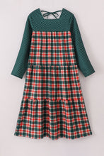 Load image into Gallery viewer, Forest merry christmas plaid mom&me dress