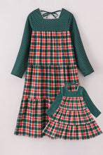 Load image into Gallery viewer, Forest merry christmas plaid mom&me dress