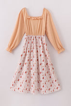 Load image into Gallery viewer, Khaki christmas tree applique women dress