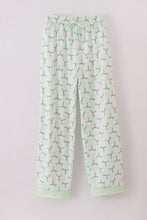 Load image into Gallery viewer, Green christmas holly print men pajamas pants