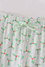 Load image into Gallery viewer, Green christmas holly print men pajamas pants