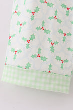 Load image into Gallery viewer, Green christmas holly print men pajamas pants