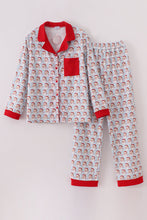 Load image into Gallery viewer, Blue christmas santa claus men pajamas set