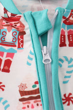 Load image into Gallery viewer, Blue christmas nutcracker print romper
