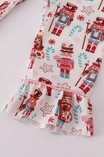 Load image into Gallery viewer, Christmas nutcracker print ruffle pajamas set