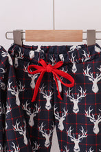 Load image into Gallery viewer, Navy deer print pajamas set
